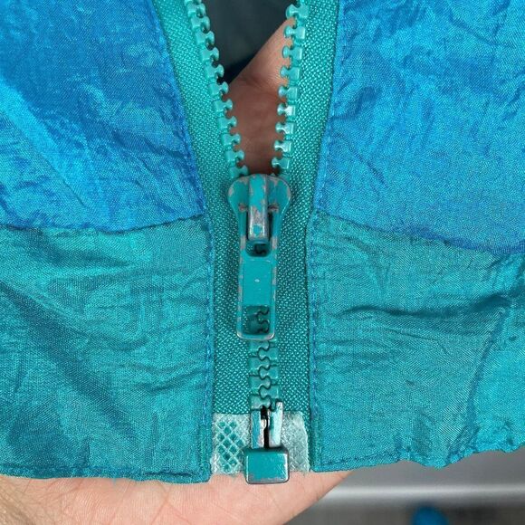 Vintage Full Zip Windbreaker Jacket Floral Print Bright Lightly Lined L - Picture 5 of 5